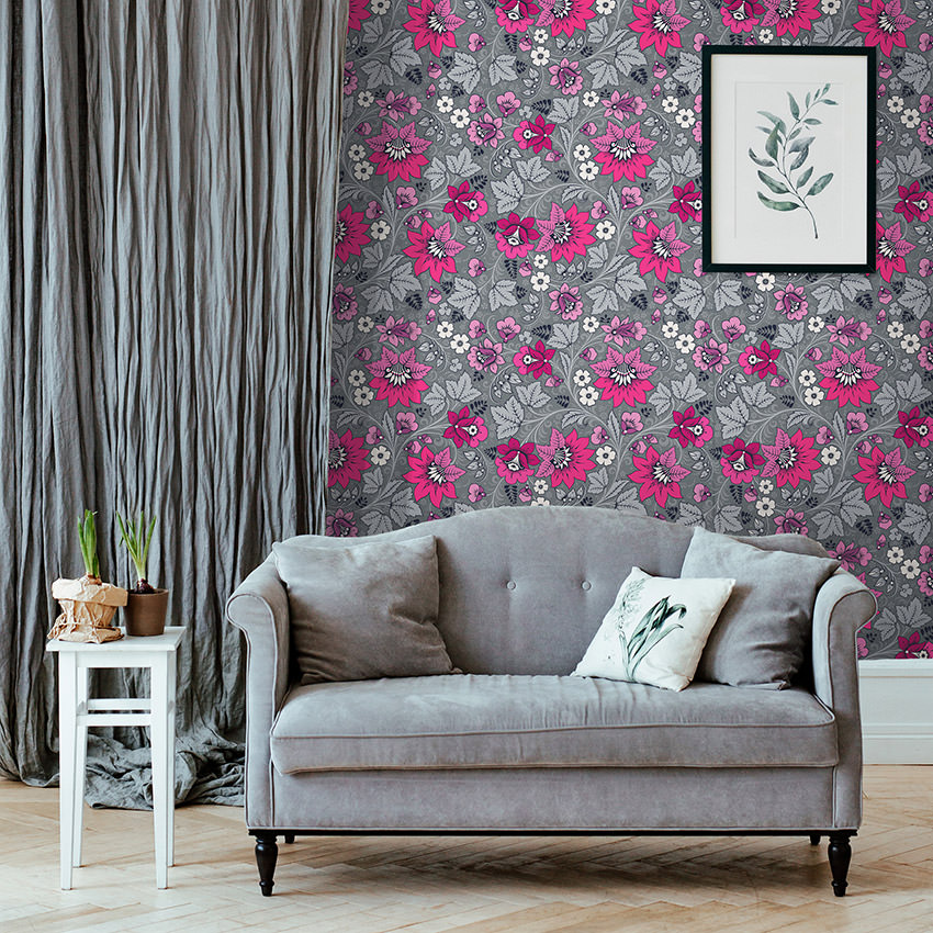 Pink And Grey Wallpaper Luxury Uk Designer Wallcoverings - Hot Pink Wallpaper For Walls