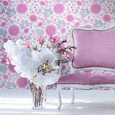 Pink and White Floral wallpaper