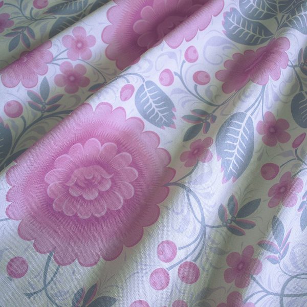 Floral linen fabric